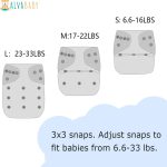 ALVABABY Baby Cloth Diapers 6 Pack with 12 Inserts One Size Adjustable Washable Reusable for Baby Girls and Boys 6DM26 - Image 4